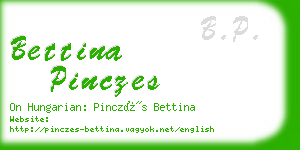 bettina pinczes business card